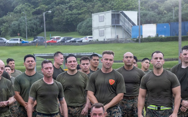 U.S. Marine with 3rd Marine Division conduct a Staff NCO and Officer Physical Training Event