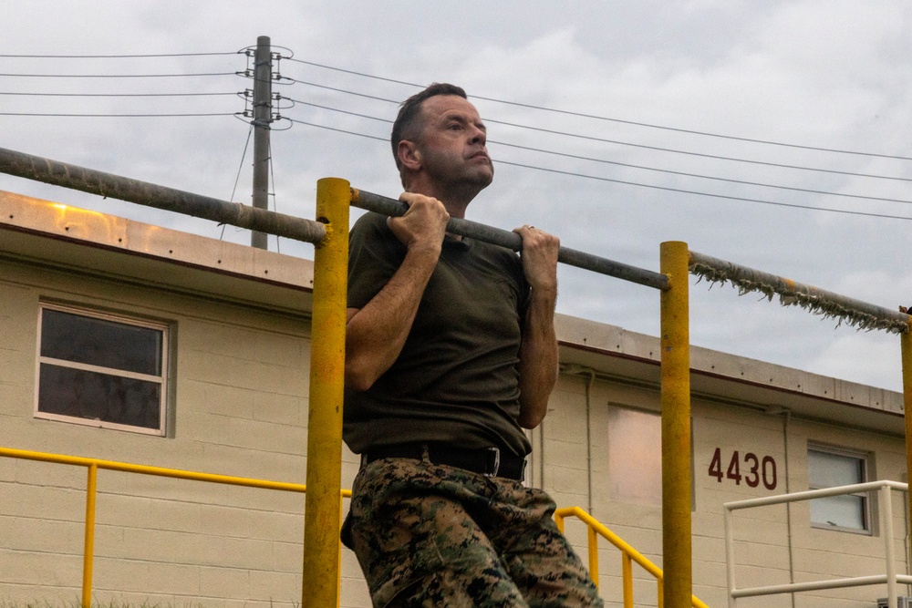 U.S. Marine with 3rd Marine Division conduct a Staff NCO and Officer Physical Training Event