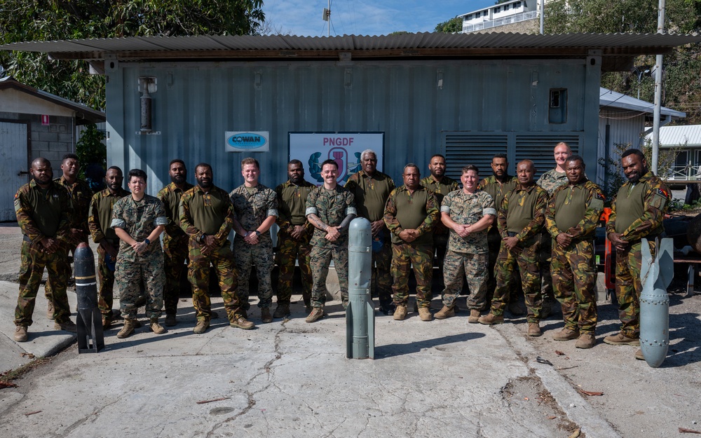 U.S. Marines conduct Unexploded Ordnance Training with Papua New Guinea Defence Force’s Explosive Ordnance Disposal Unit