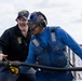 USS Mustin conducts aircraft firefighting drill