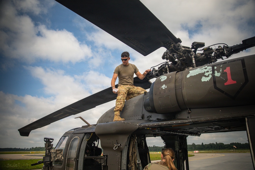 1st Infantry Division Aviation Soldiers Conduct Aerial Gunnery in Latvia