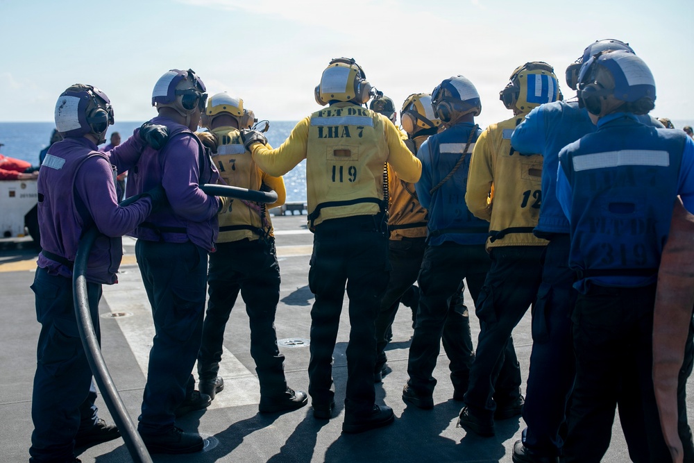 USS Tripoli Conducts Aviation Training Team Drill
