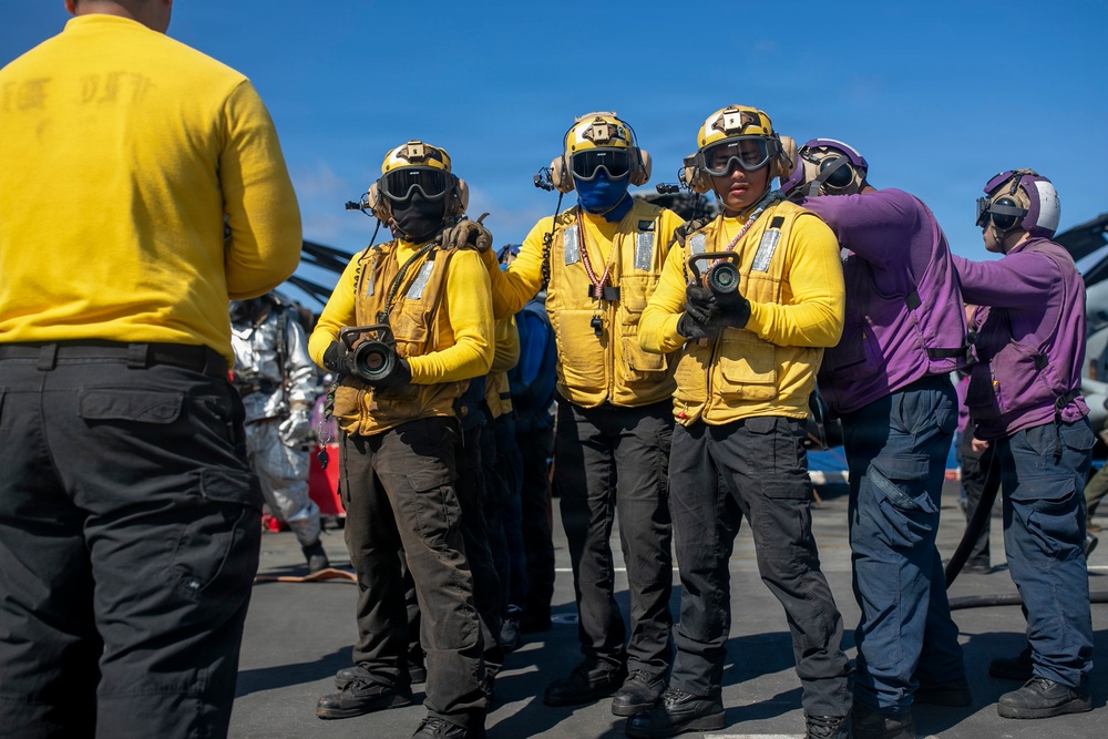 USS Tripoli Conducts Aviation Training Team Drill