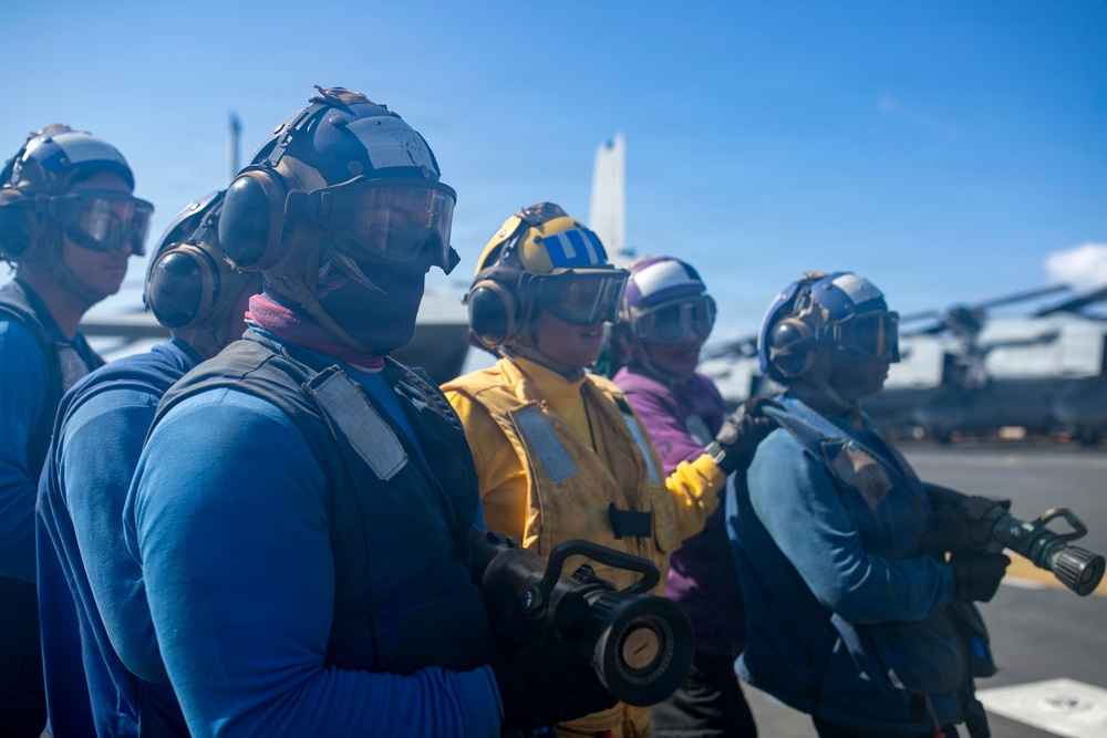 USS Tripoli Conducts Aviation Training Team Drill