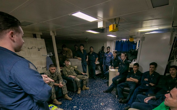 USS Tripoli Sailors Conduct CPR Training