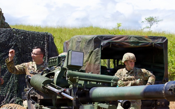 U.S. Army soldiers conduct artillery operations with M777 howitzer during field training exercise