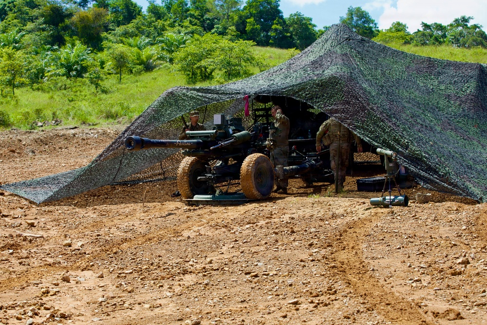 Keris Strike 26: Oklahoma Army National Guard Soldiers prep howitzer for live fire exercise with Malaysian Army