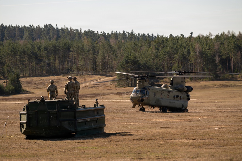 809th MRBC and 12th CAB conduct sling load and rafting operations