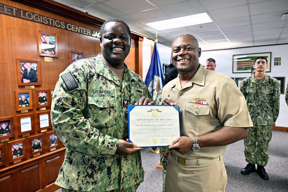 RS1 Urumeke awarded Navy and Marine Corps Achievement Medal