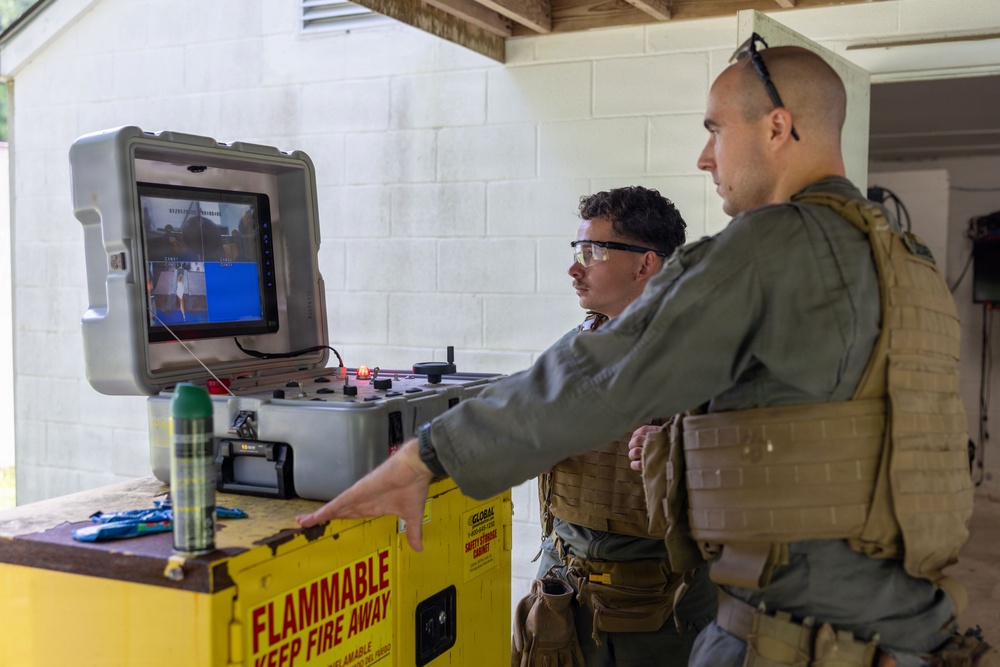 MCAS Cherry Point EOD technicians participate in an exploitation range