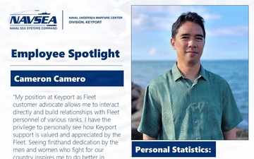 NUWC Division, Keyport Employee Spotlight: Cameron Camero