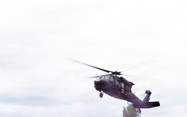 Security Forces Conduct Medevac Training with Army Aviation