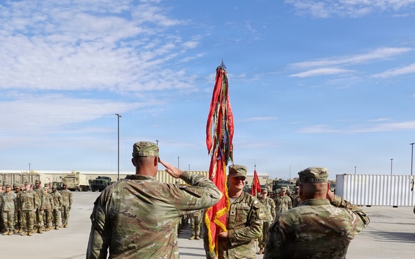 A tradition honored: 4-27 Field Artillery salutes colors after border mission