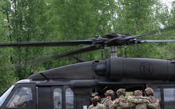 Security Forces Conduct Medevac Training with Army Aviation