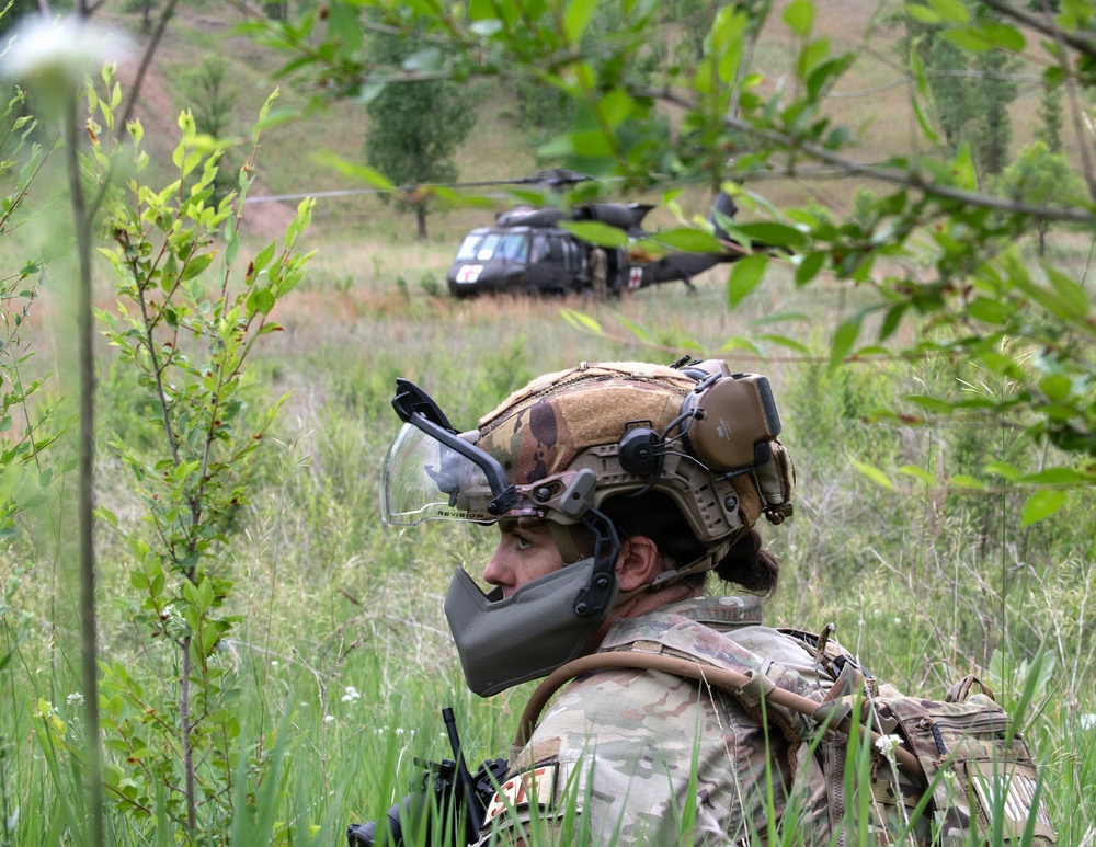Security Forces Conduct Medevac Training with Army Aviation