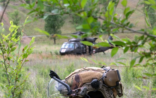Security Forces Conduct Medevac Training with Army Aviation