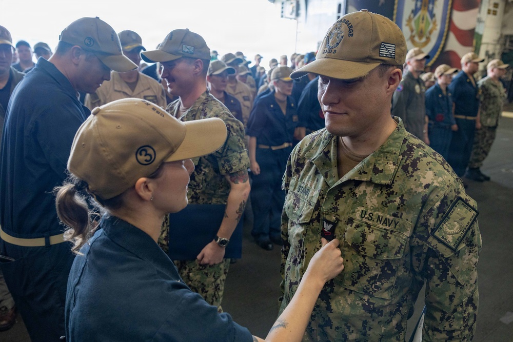USS Kearsarge (LHD 3) Holds All-Hands-Call
