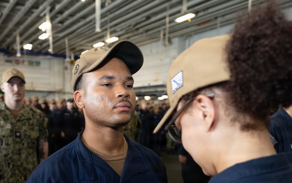 USS Kearsarge (LHD 3) Holds All-Hands-Call