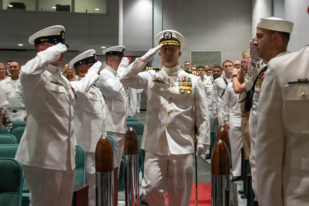 Cmdr. Daniel Brauer relieves Cmdr. Ryan Stewart as commanding officer of USS Henry M. Jackson (SSBN 730) Gold Crew