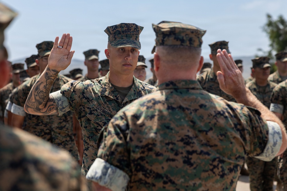 HQ Bn., 1st MARDIV holds frocking ceremony