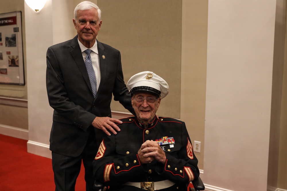 Lt. Gen. Matos hosts U.S. Rep Steve Womack at an indoor Evening Parade