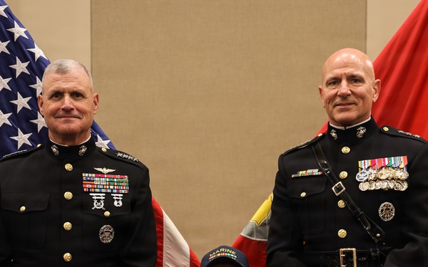Lt. Gen. Matos hosts U.S. Rep Steve Womack at an indoor Evening Parade