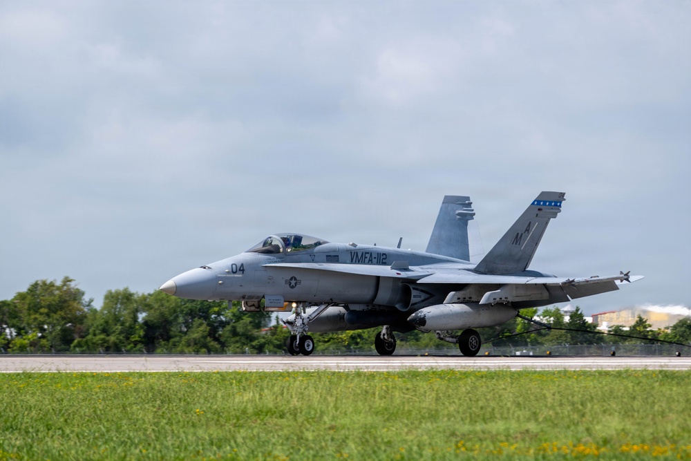 VMFA-112 Cowboys help Ebbing ANGB with Arresting Cable Recertification