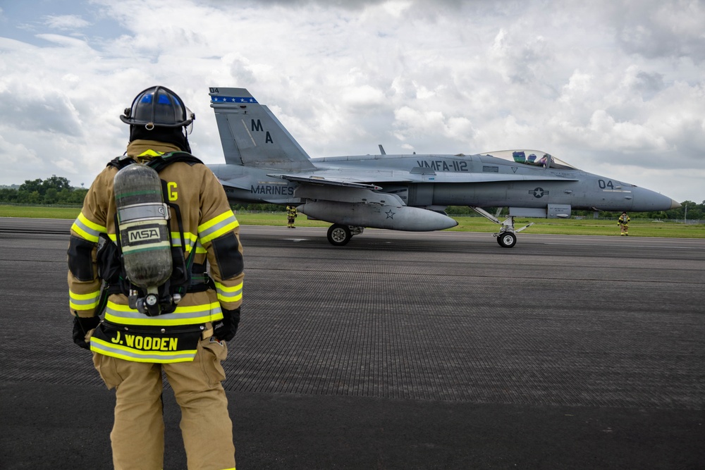 VMFA-112 Cowboys help Ebbing ANGB with Arresting Cable Recertification