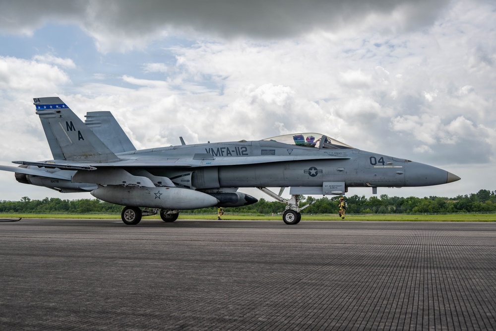 VMFA-112 Cowboys help Ebbing ANGB with Arresting Cable Recertification