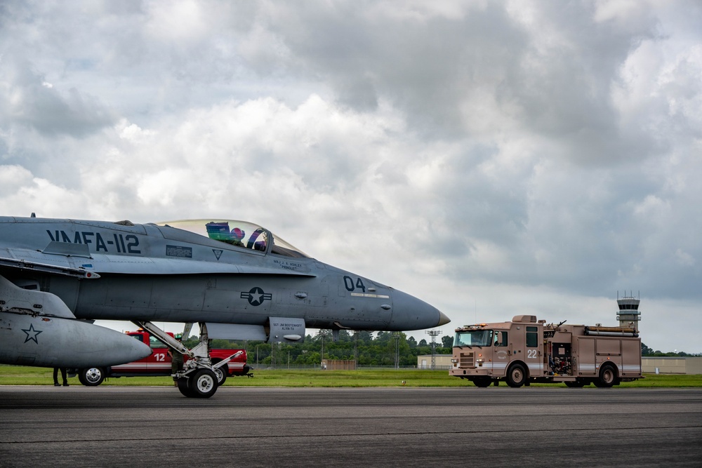 VMFA-112 Cowboys help Ebbing ANGB with Arresting Cable Recertification