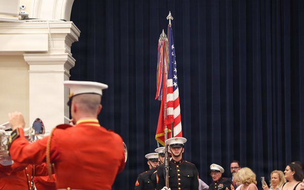 Lt. Gen. Matos hosts U.S. Rep Steve Womack at an indoor Evening Parade
