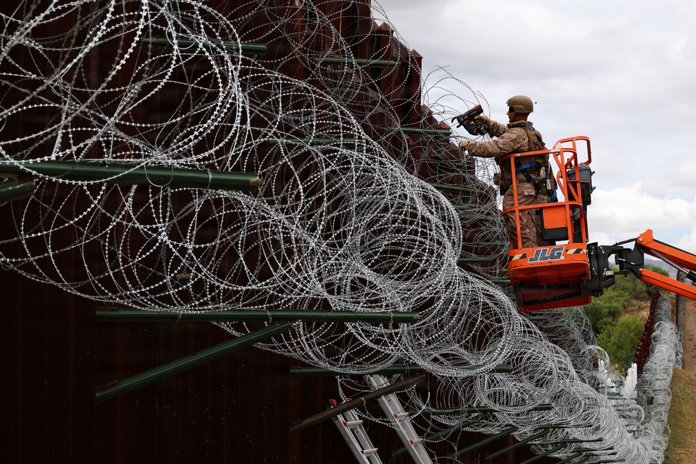 JTF-SB Marines conduct barrier reinforcement operations in Nogales