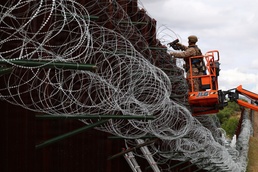 JTF-SB Marines conduct barrier reinforcement operations in Nogales
