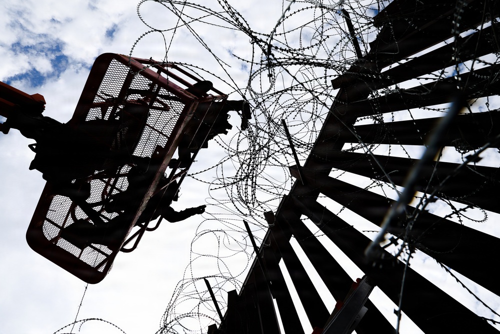 JTF-SB Marines conduct barrier reinforcement operations in Nogales