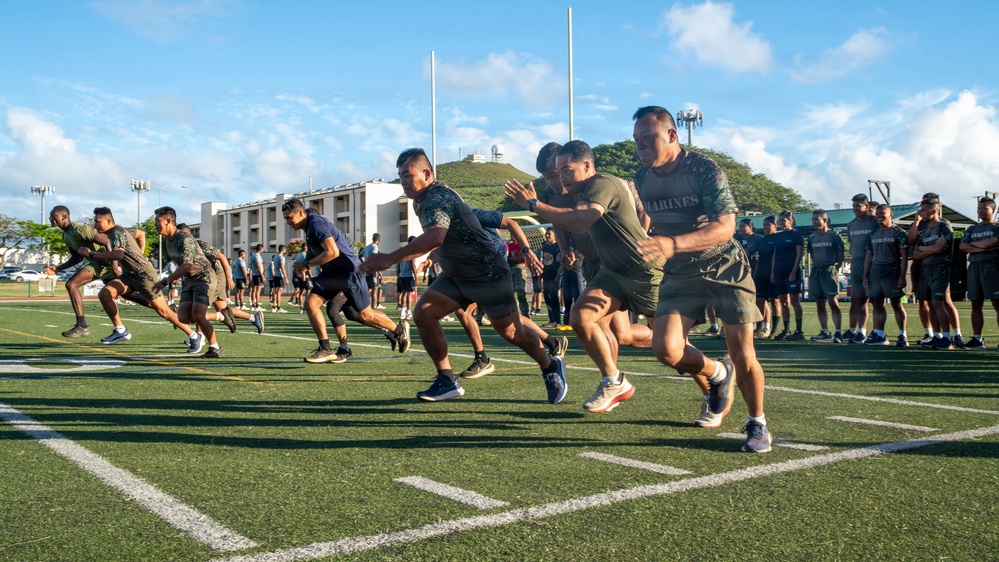 U.S Marines, partner nations conduct PT during NCO leadership course