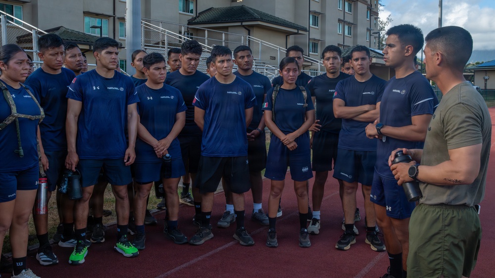 U.S Marines, partner nations conduct PT during NCO leadership course