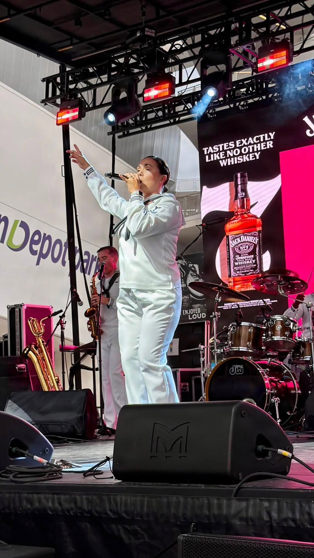 Navy Band Southeast performs in the Military Appreciation Game Concert at LoanDepot Stadium in Miami, Florida