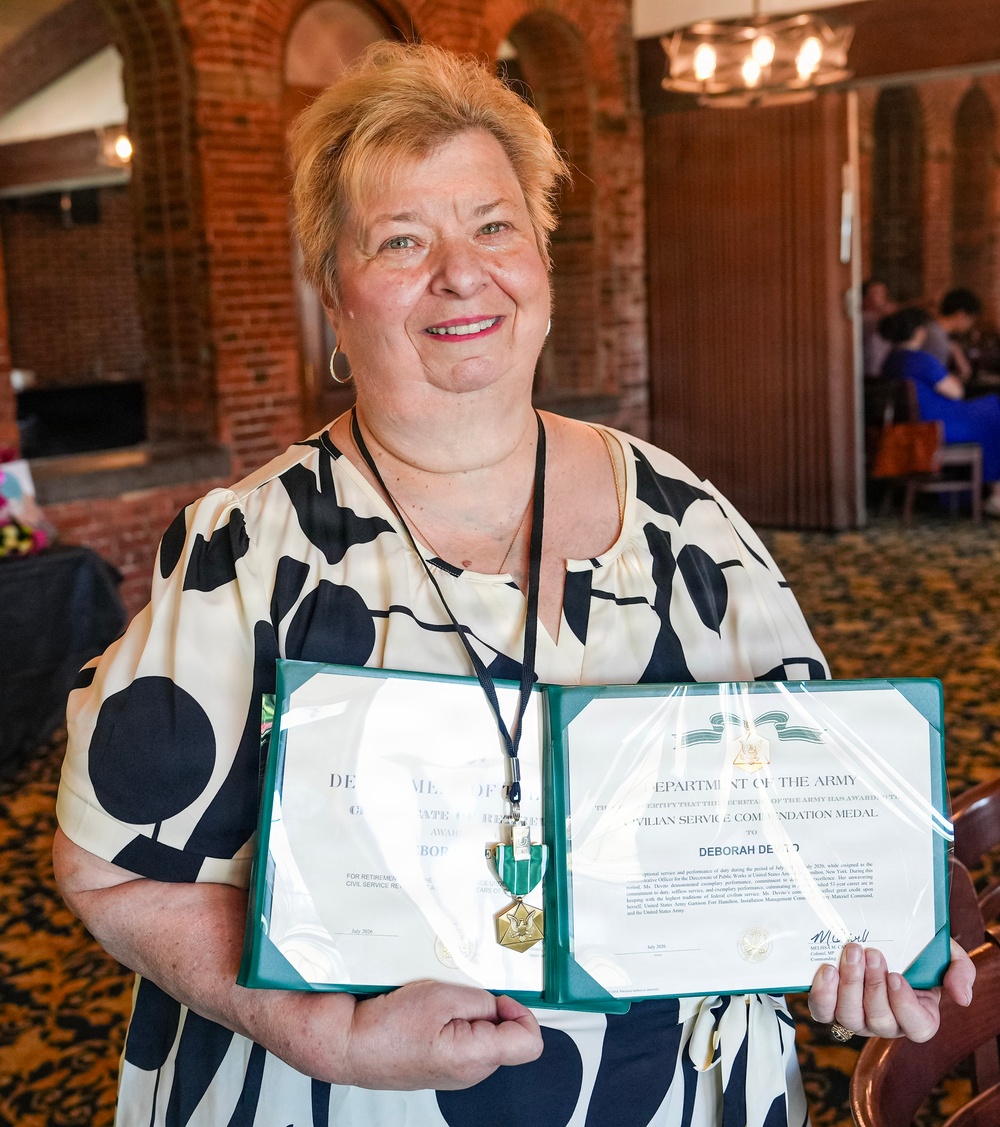 Fort Hamilton Honors Debbie DeVito for 53 Years of Federal Service