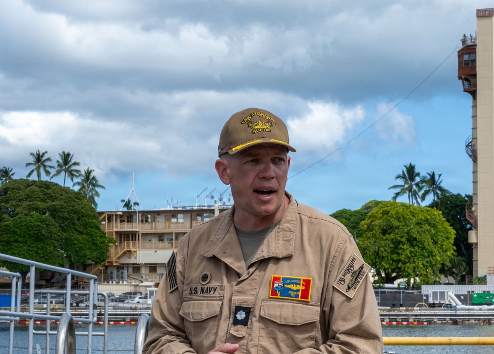 Austin Dahmer, Performing the Duties of Deputy Under Secretary of War for Policy visits USS Mississippi (SSN 782)