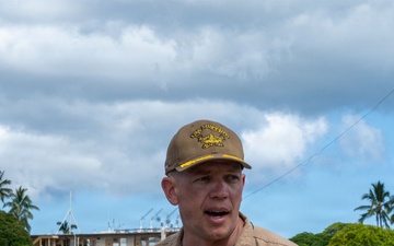 Austin Dahmer, Performing the Duties of Deputy Under Secretary of War for Policy visits USS Mississippi (SSN 782)