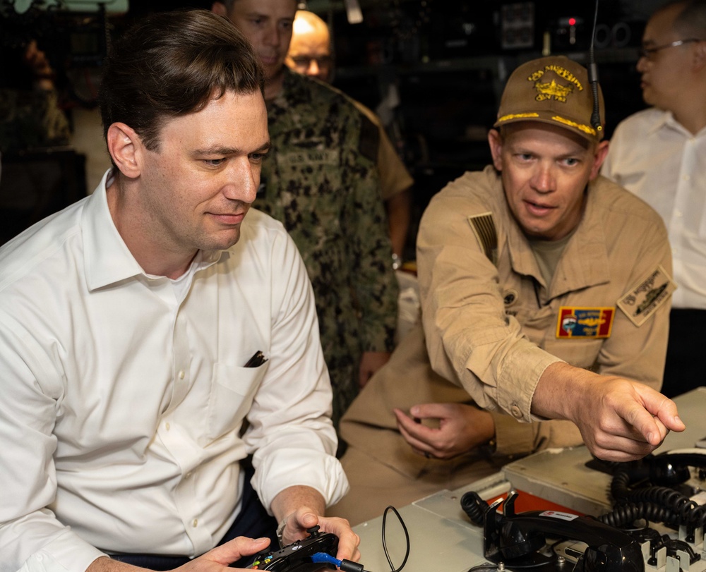 Austin Dahmer, Performing the Duties of Deputy Under Secretary of War for Policy visits USS Mississippi (SSN 782)