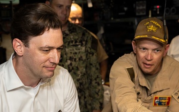 Austin Dahmer, Performing the Duties of Deputy Under Secretary of War for Policy visits USS Mississippi (SSN 782)