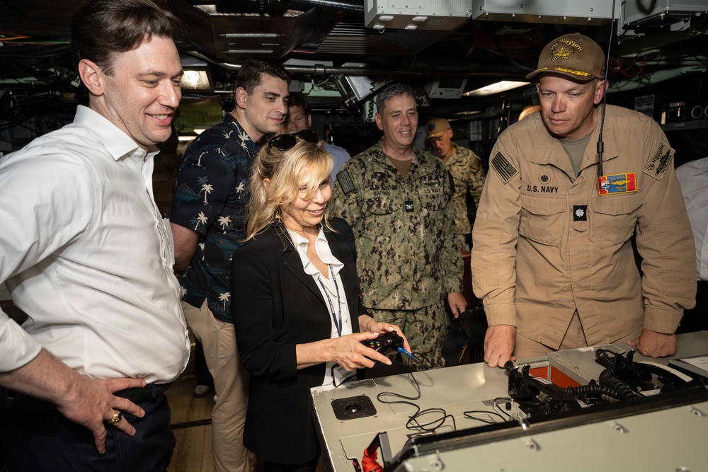 Austin Dahmer, Performing the Duties of Deputy Under Secretary of War for Policy visits USS Mississippi (SSN 782)