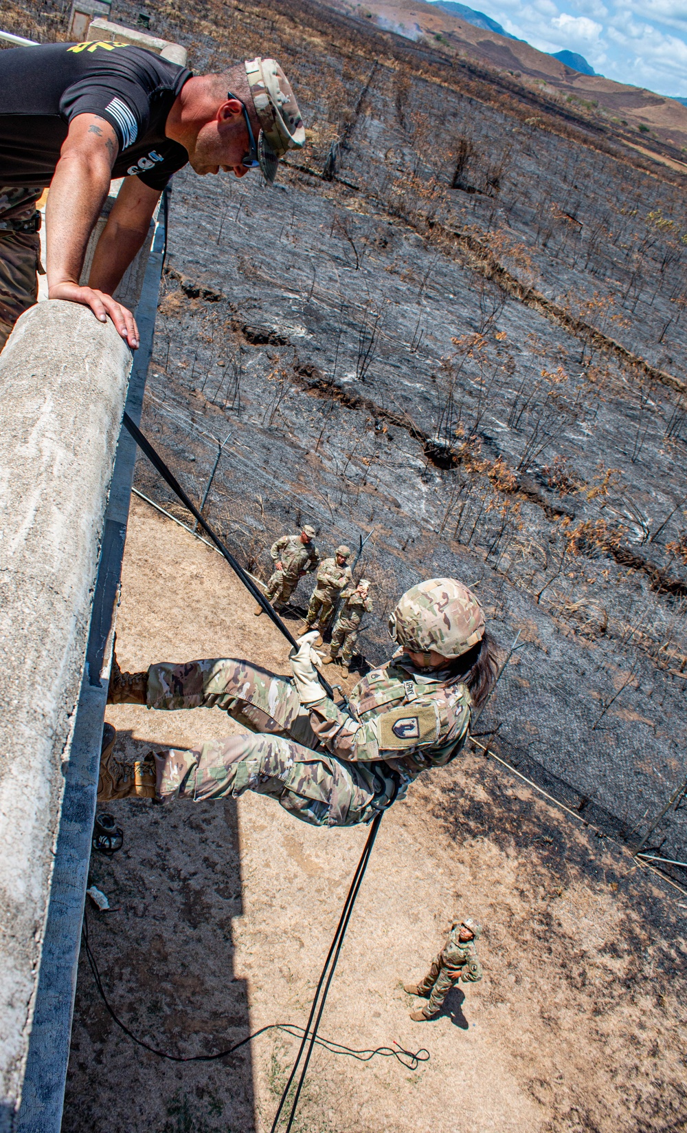 840th Component Inspection Company Soldiers Conduct Rappelling Training During Annual Training