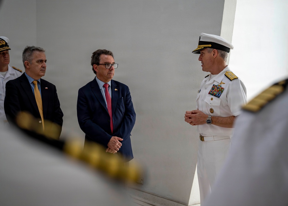 Chile Minister of Defense Tours USS Arizona Memorial with Commander, U.S. Pacific Fleet