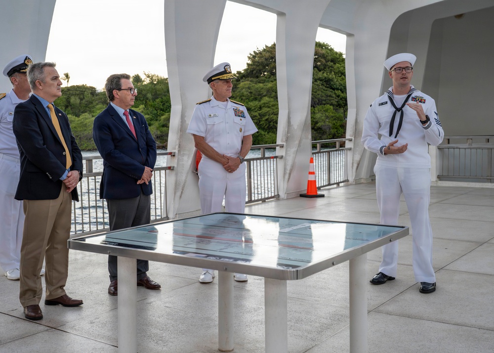 Chile Minister of Defense Tours USS Arizona Memorial with Commander, U.S. Pacific Fleet