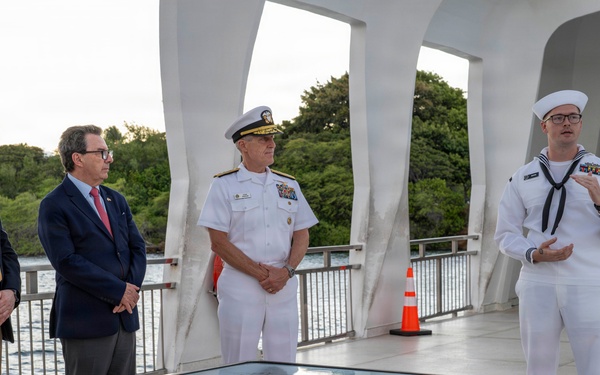 Chile Minister of Defense Tours USS Arizona Memorial with Commander, U.S. Pacific Fleet