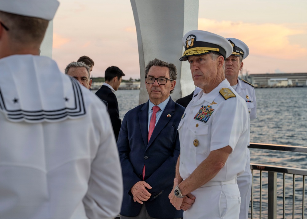 Chile Minister of Defense Tours USS Arizona Memorial with Commander, U.S. Pacific Fleet