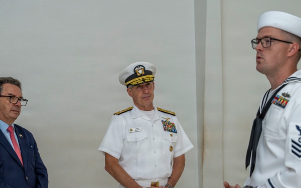 Chile Minister of Defense Tours USS Arizona Memorial with Commander, U.S. Pacific Fleet