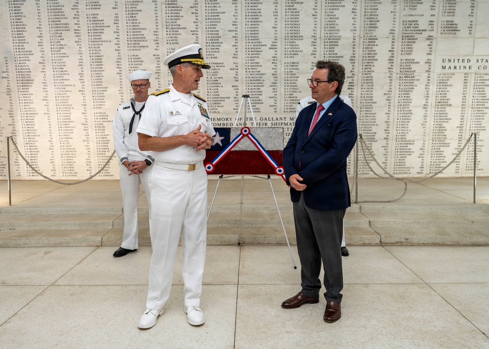 Chile Minister of Defense Tours USS Arizona Memorial with Commander, U.S. Pacific Fleet